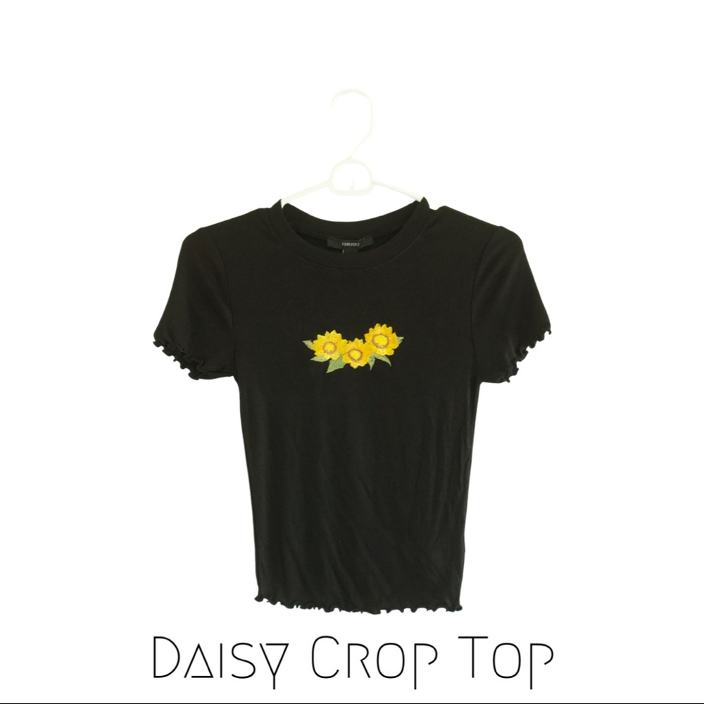 Sunflower Crop Top (Black)